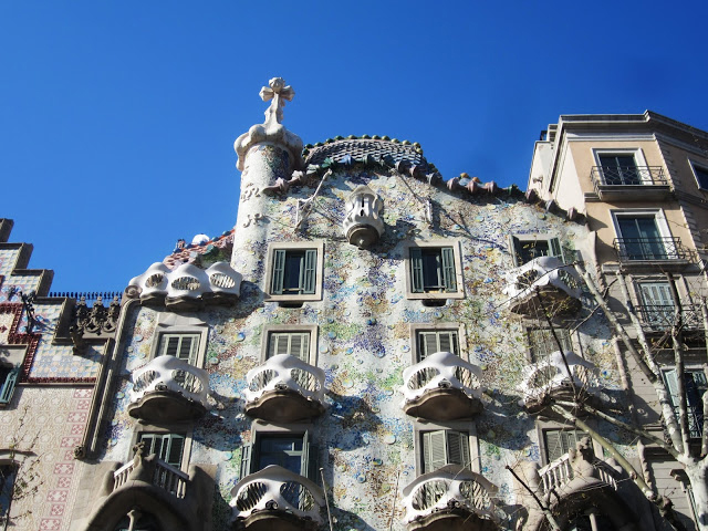 Casa Batlló facade on Passeig de Gràcia in Barcelona