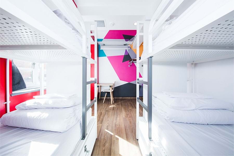 Bed in 4-bed Dorm – Shared Bathrooms